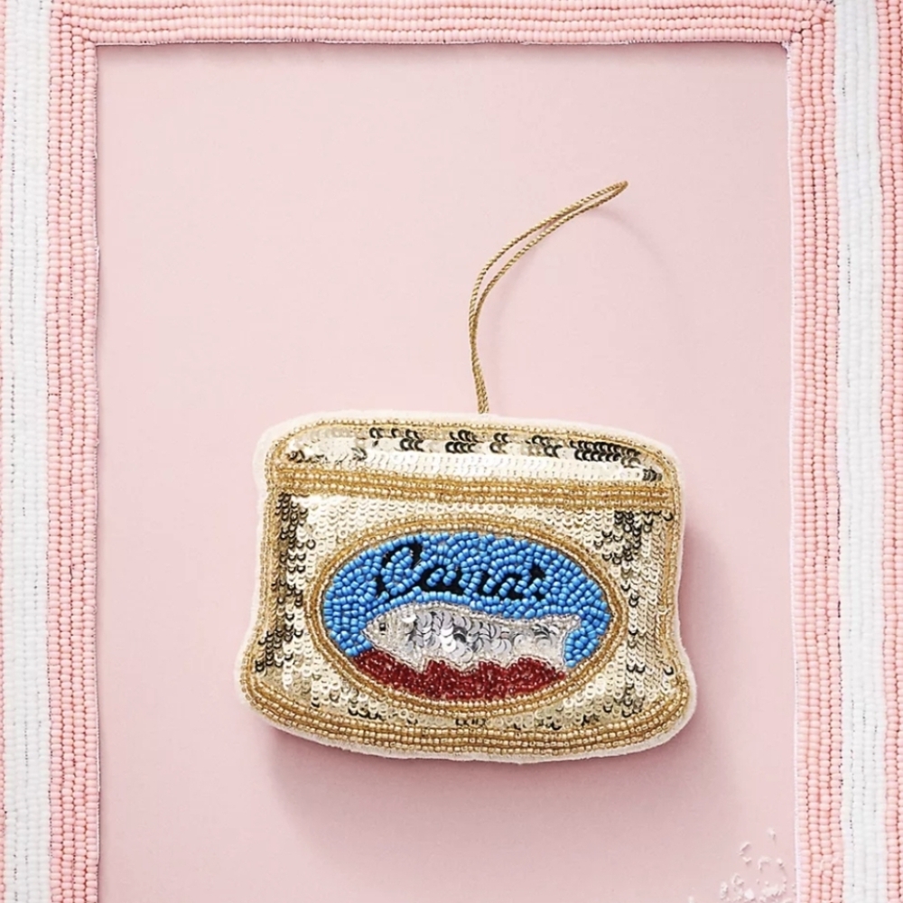 Anthropologie Caviar Beaded Accoutrement Christmas Ornament, New With Tags!